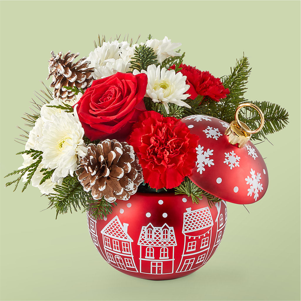 Christmas Village Ornament – Lemon Tree Florist, Kemp TX