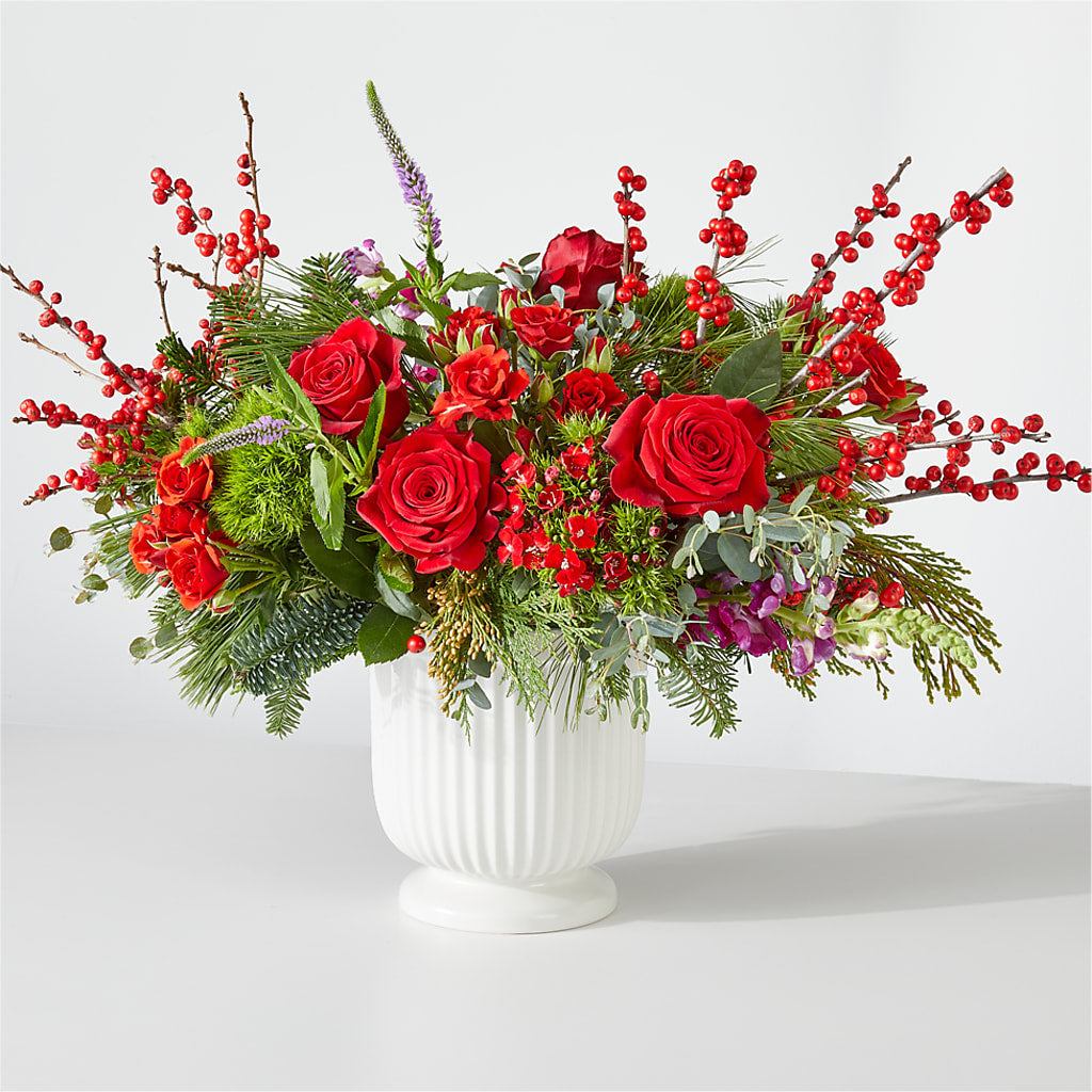 Big Red Bow Bouquet – Lemon Tree Florist, Kemp TX