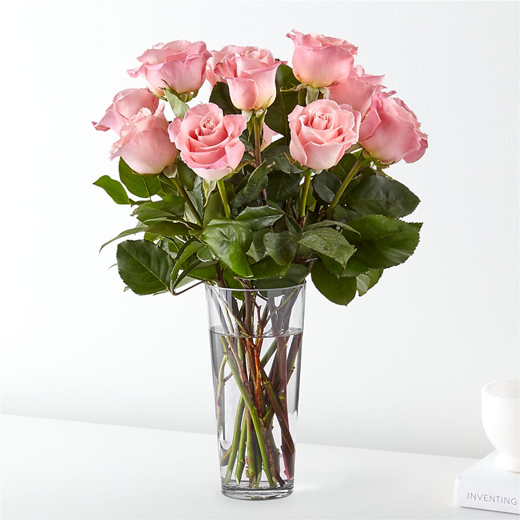 Long Stem Pink Rose Bouquet – Lemon Tree Florist, Kemp TX