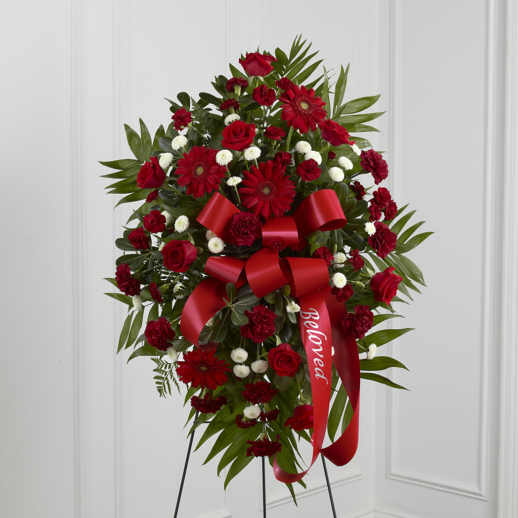 Treasured Memories Standing Spray – Lemon Tree Florist, Kemp TX