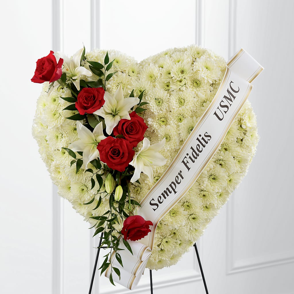 Heartfelt Hero Standing Heart – Lemon Tree Florist, Kemp TX