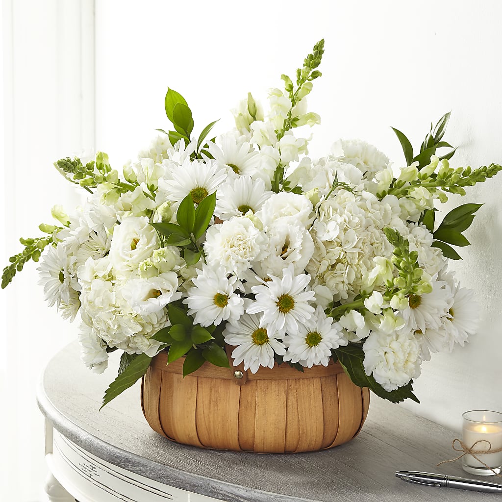 Pure Ivory Basket – Lemon Tree Florist, Kemp TX