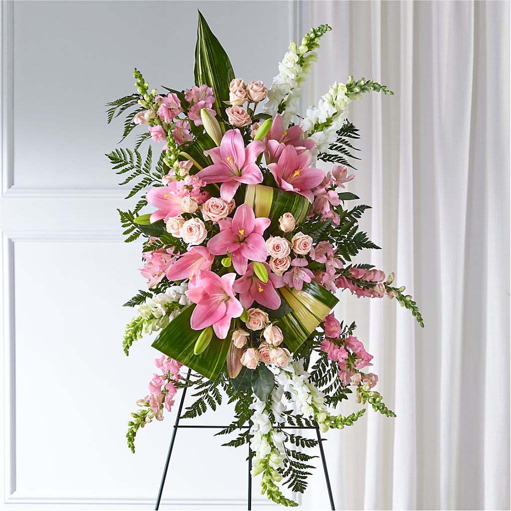 Elegant Embrace Standing Spray – Lemon Tree Florist, Kemp TX