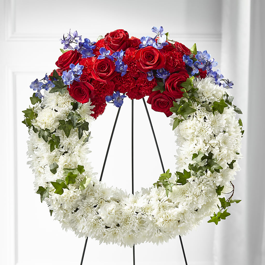 Patriotic Passion Wreath – Lemon Tree Florist, Kemp TX