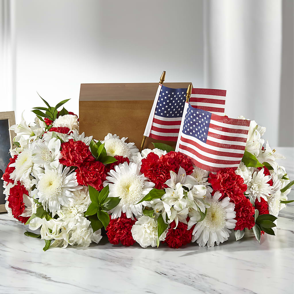 Spirit of Patriotism Cremation Adornment – Lemon Tree Florist, Kemp TX