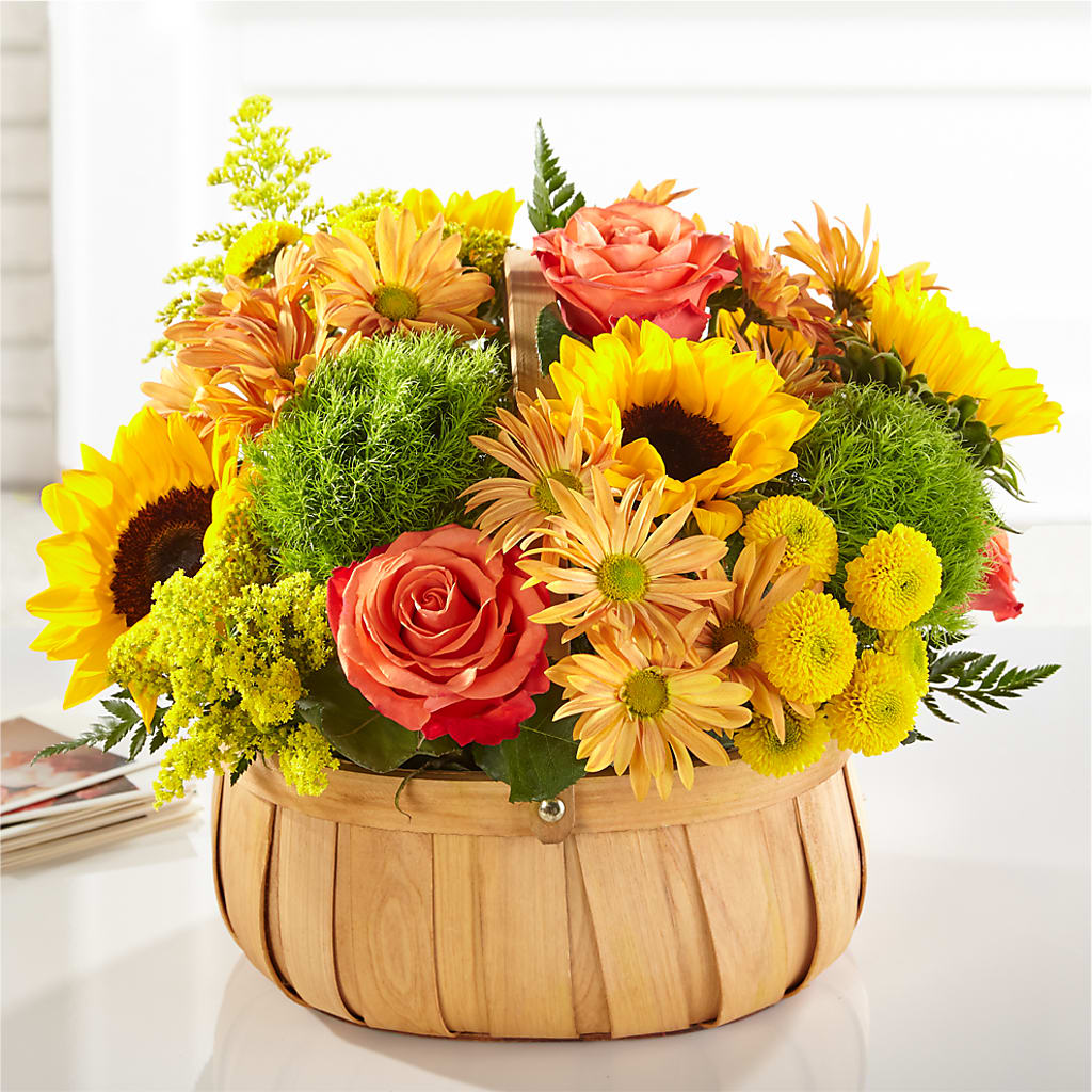Harvest Sunflower Basket – Lemon Tree Florist, Kemp TX