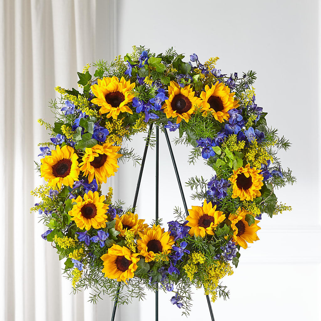 Bright Rays Wreath – Lemon Tree Florist, Kemp TX