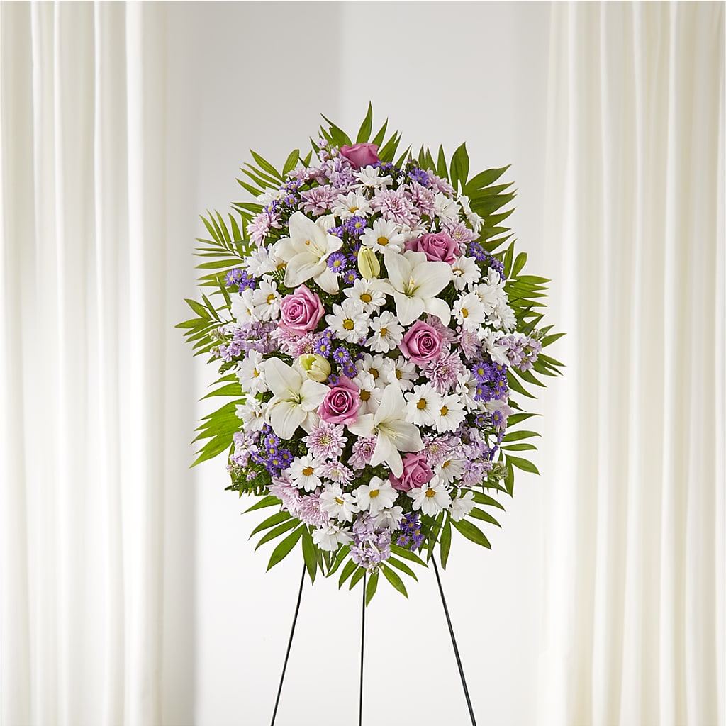 Surrounded by Love Standing Spray – Lemon Tree Florist, Kemp TX