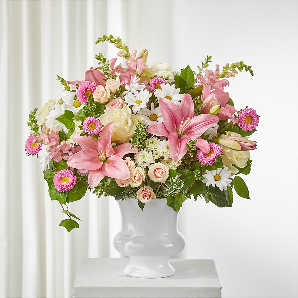 Empathetic Blooms Urn Arrangement – Lemon Tree Florist, Kemp TX