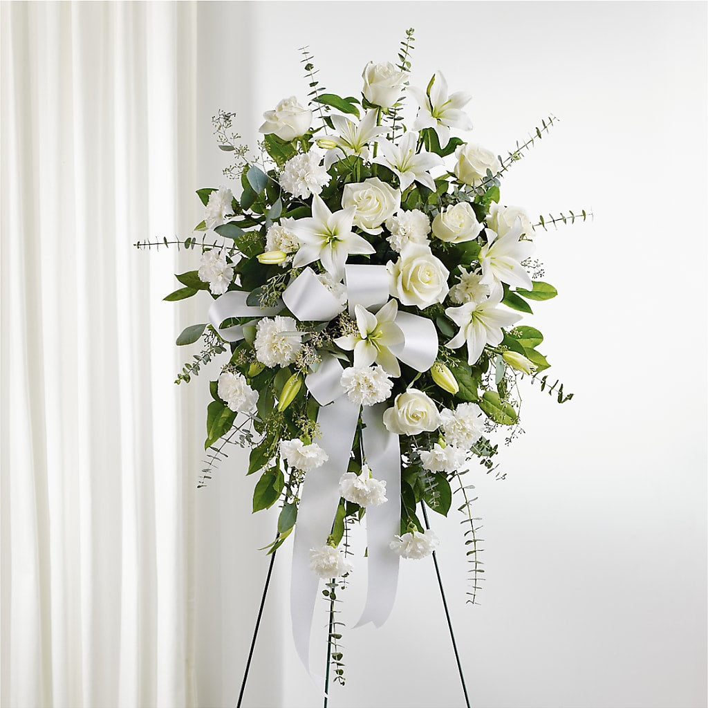 With Care Standing Spray – Lemon Tree Florist, Kemp TX