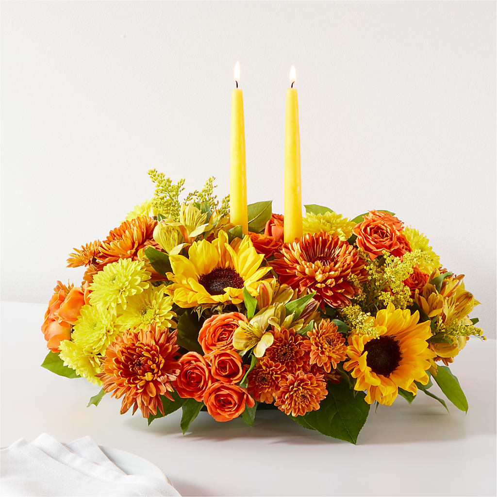 Autumn Harmony Centerpiece – Lemon Tree Florist, Kemp TX