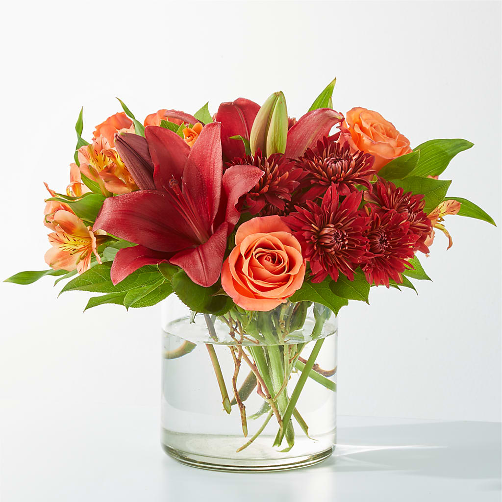 Crimson Leaves Bouquet – Lemon Tree Florist, Kemp TX