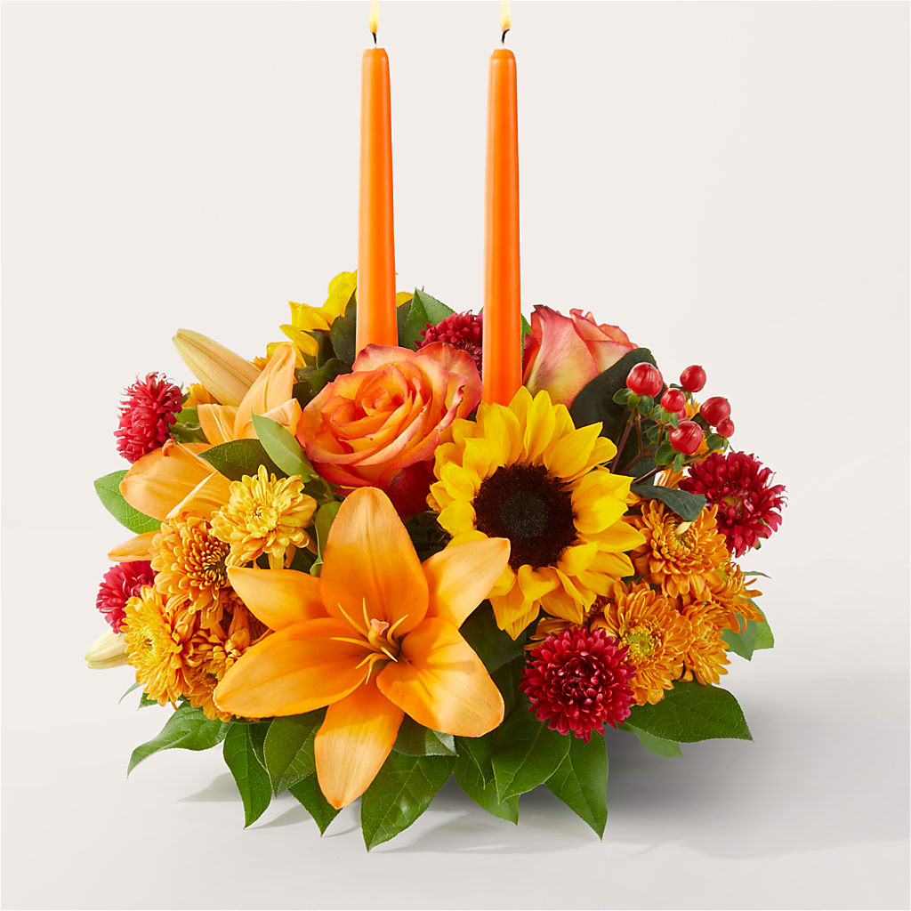Grateful Centerpiece – Lemon Tree Florist, Kemp TX