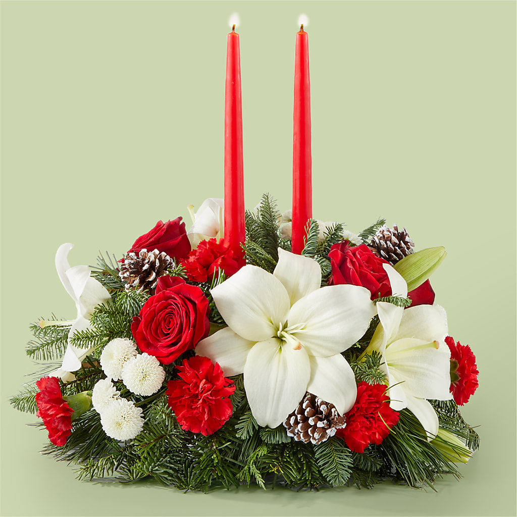 Seasonal Festivities Centerpiece – Lemon Tree Florist, Kemp TX