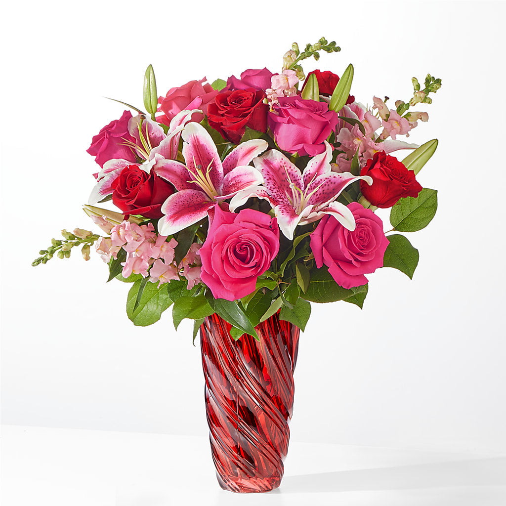Always You Bouquet with Luxe Swirl Vase – Lemon Tree Florist, Kemp TX