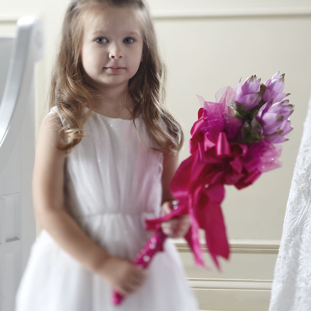 Sparkle Pink Flower Girl Bouquet – Lemon Tree Florist, Kemp TX