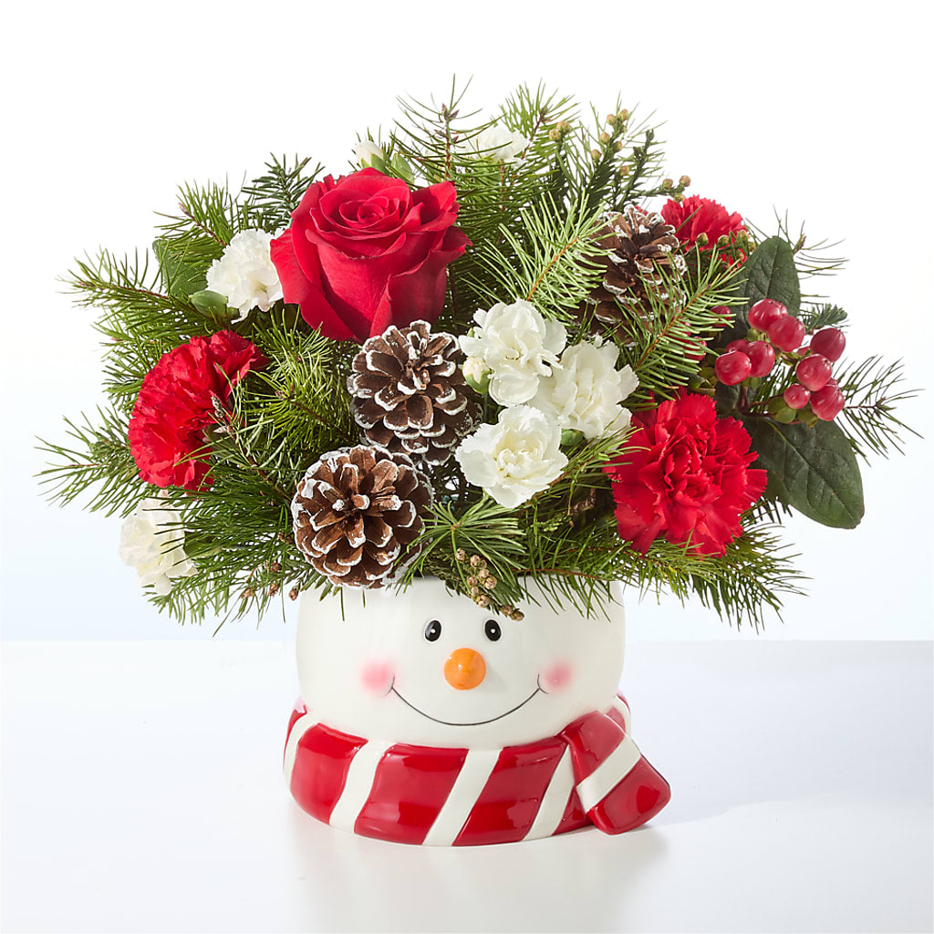 Jolly Snowman Bouquet –  Lemon Tree Florist, Kemp TX