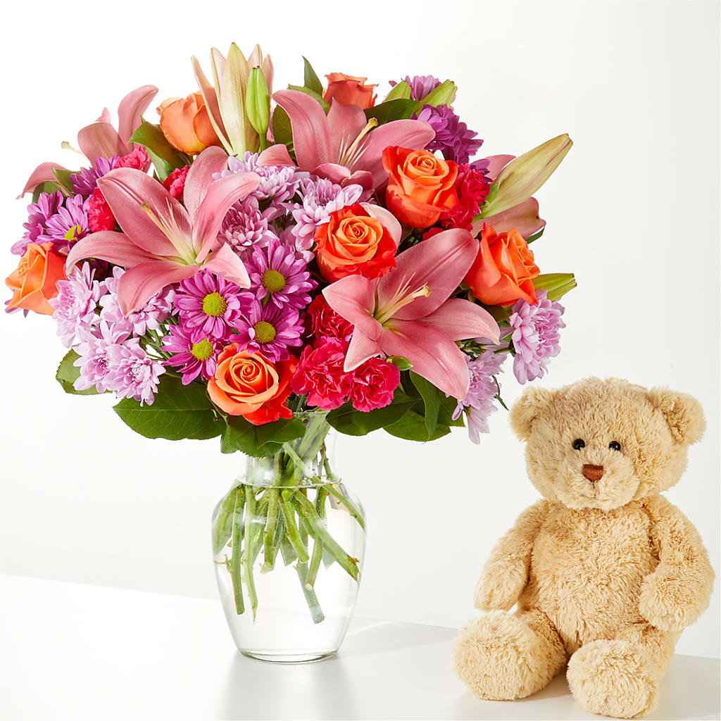 One and Only Bouquet and Bear Bundle –  Lemon Tree Florist, Kemp TX