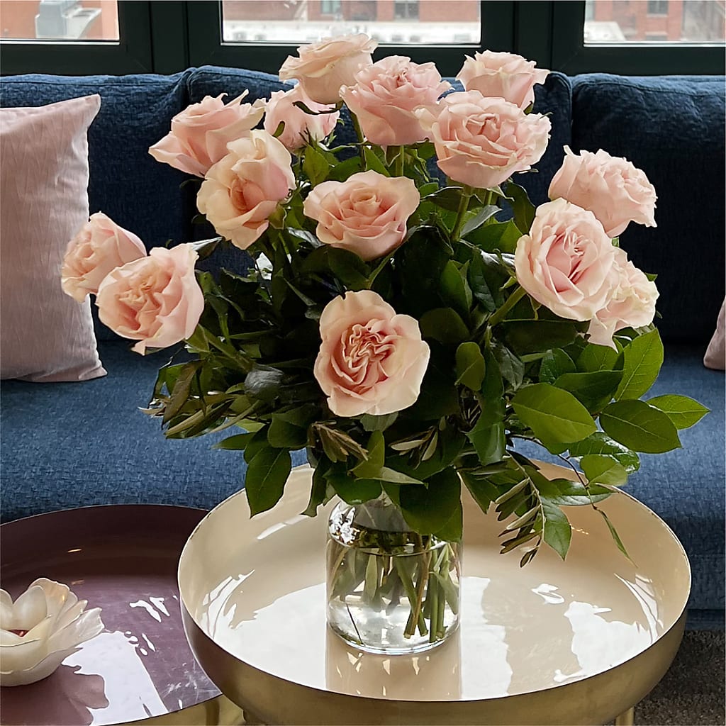 Long Stem Pink Rose Bouquet –  Lemon Tree Florist, Kemp TX