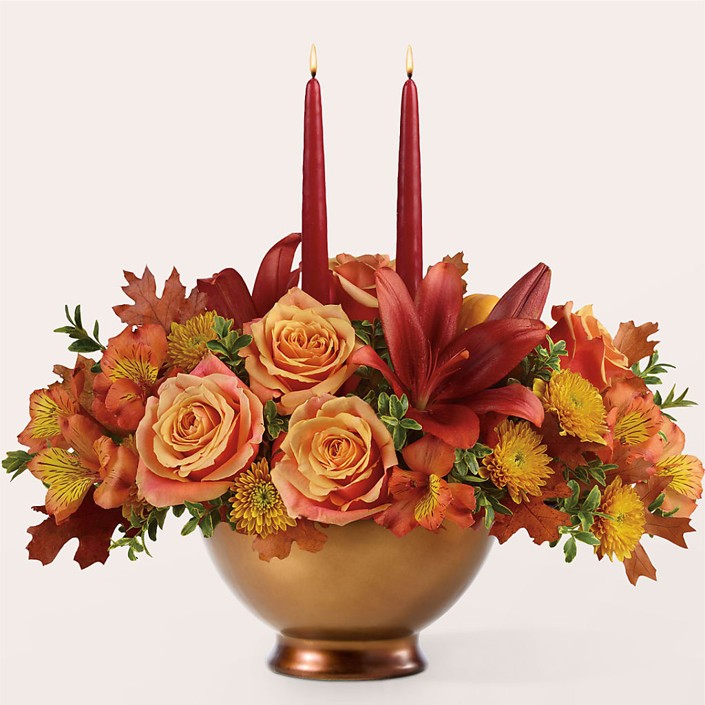 Harvest Table Centerpiece –  Lemon Tree Florist, Kemp TX