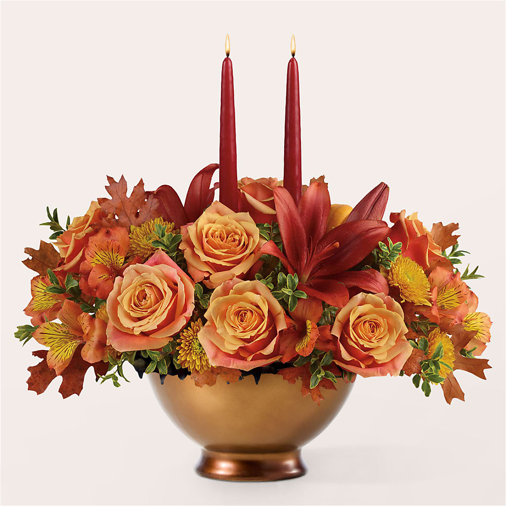 Harvest Table Centerpiece –  Lemon Tree Florist, Kemp TX