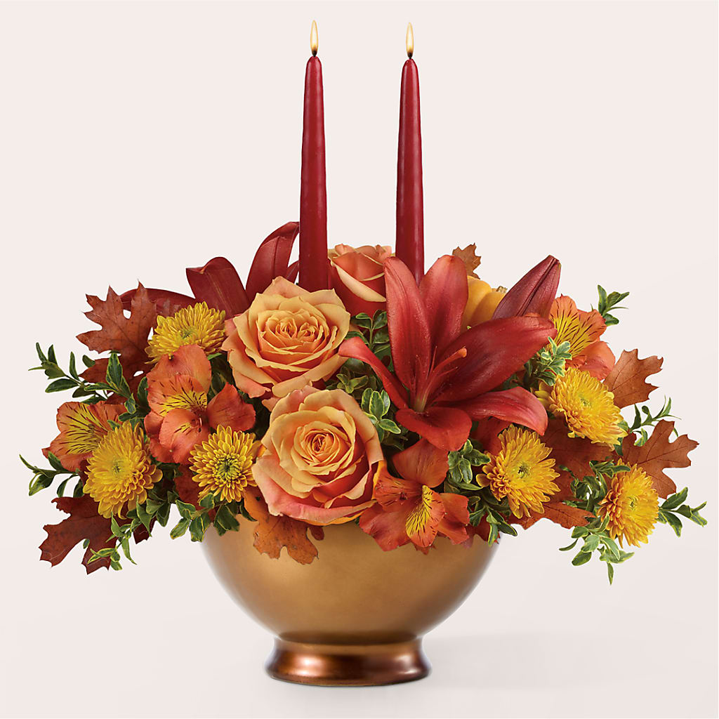Harvest Table Centerpiece –  Lemon Tree Florist, Kemp TX