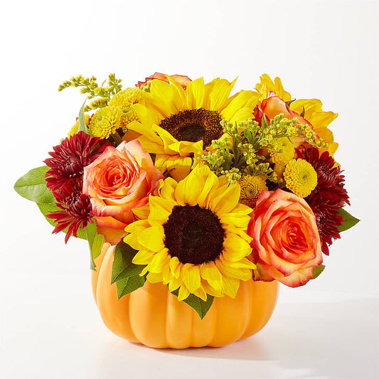 Golden Gourd Pumpkin Bouquet –  Lemon Tree Florist, Kemp TX
