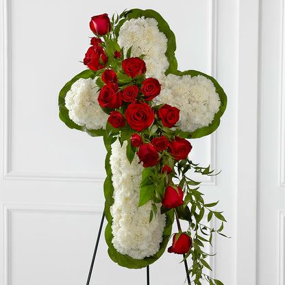 Floral Cross Easel –  Lemon Tree Florist, Kemp TX