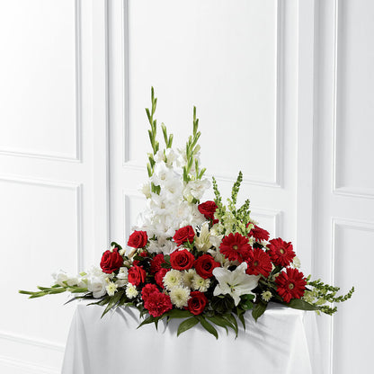 Crimson & White Arrangement –  Lemon Tree Florist, Kemp TX