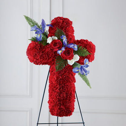 Faithful Hero Floral Cross –  Lemon Tree Florist, Kemp TX