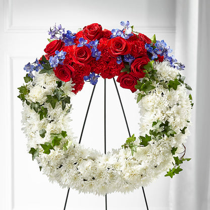 Patriotic Passion Wreath –  Lemon Tree Florist, Kemp TX