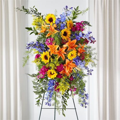 Sunlit Memories Standing Spray (Standard) –  Lemon Tree Florist, Kemp TX