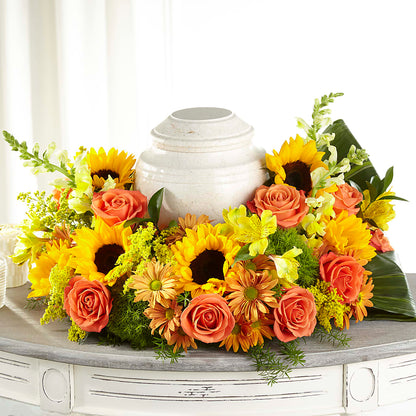Faithful Sunflower Cremation Adornment –  Lemon Tree Florist, Kemp TX