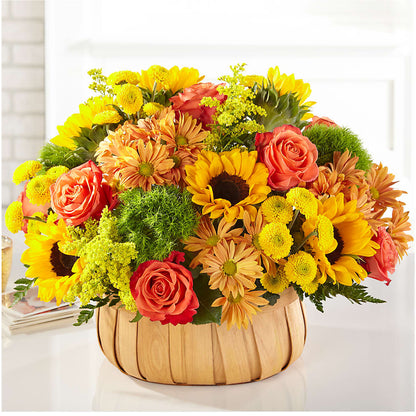 Harvest Sunflower Basket –  Lemon Tree Florist, Kemp TX