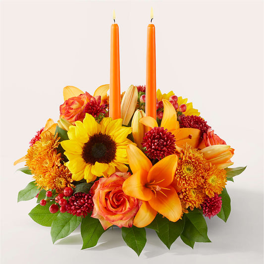 Grateful Centerpiece –  Lemon Tree Florist, Kemp TX