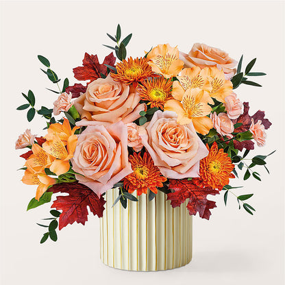 Spiced Latte Bouquet with Ivory Vase –  Lemon Tree Florist, Kemp TX