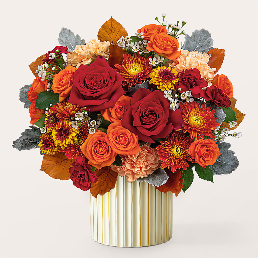 Merlot Bouquet with Ivory Vase –  Lemon Tree Florist, Kemp TX