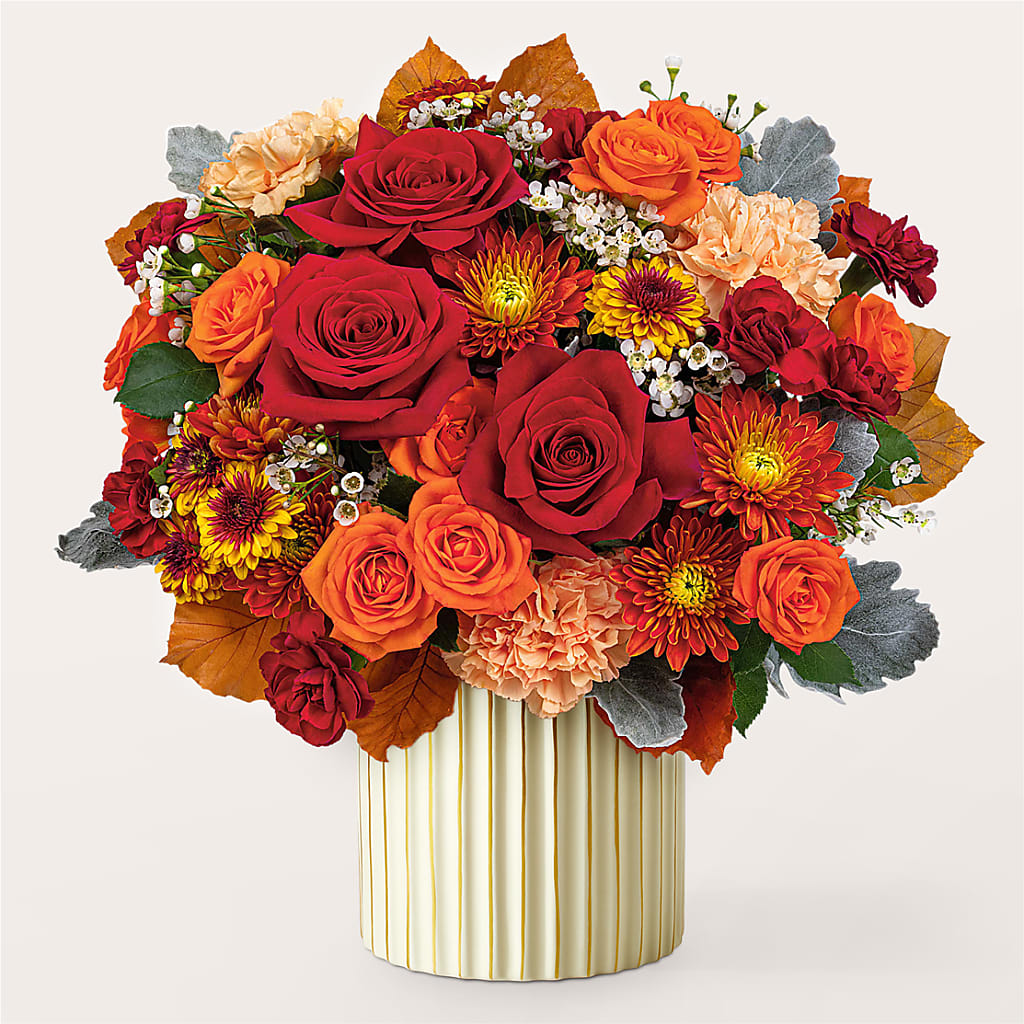 Merlot Bouquet with Ivory Vase –  Lemon Tree Florist, Kemp TX
