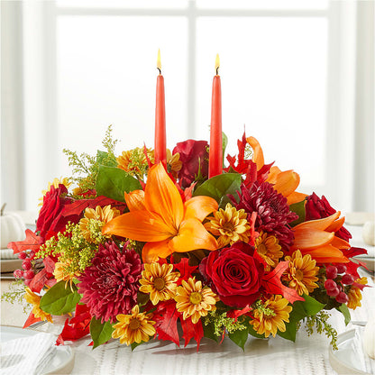 Autumn's Embrace Centerpiece –  Lemon Tree Florist, Kemp TX