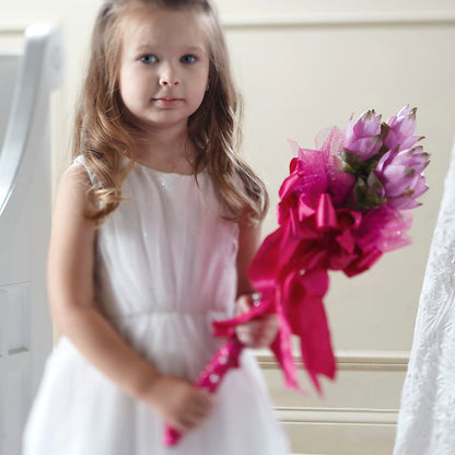 Sparkle Pink Flower Girl Bouquet –  Lemon Tree Florist, Kemp TX